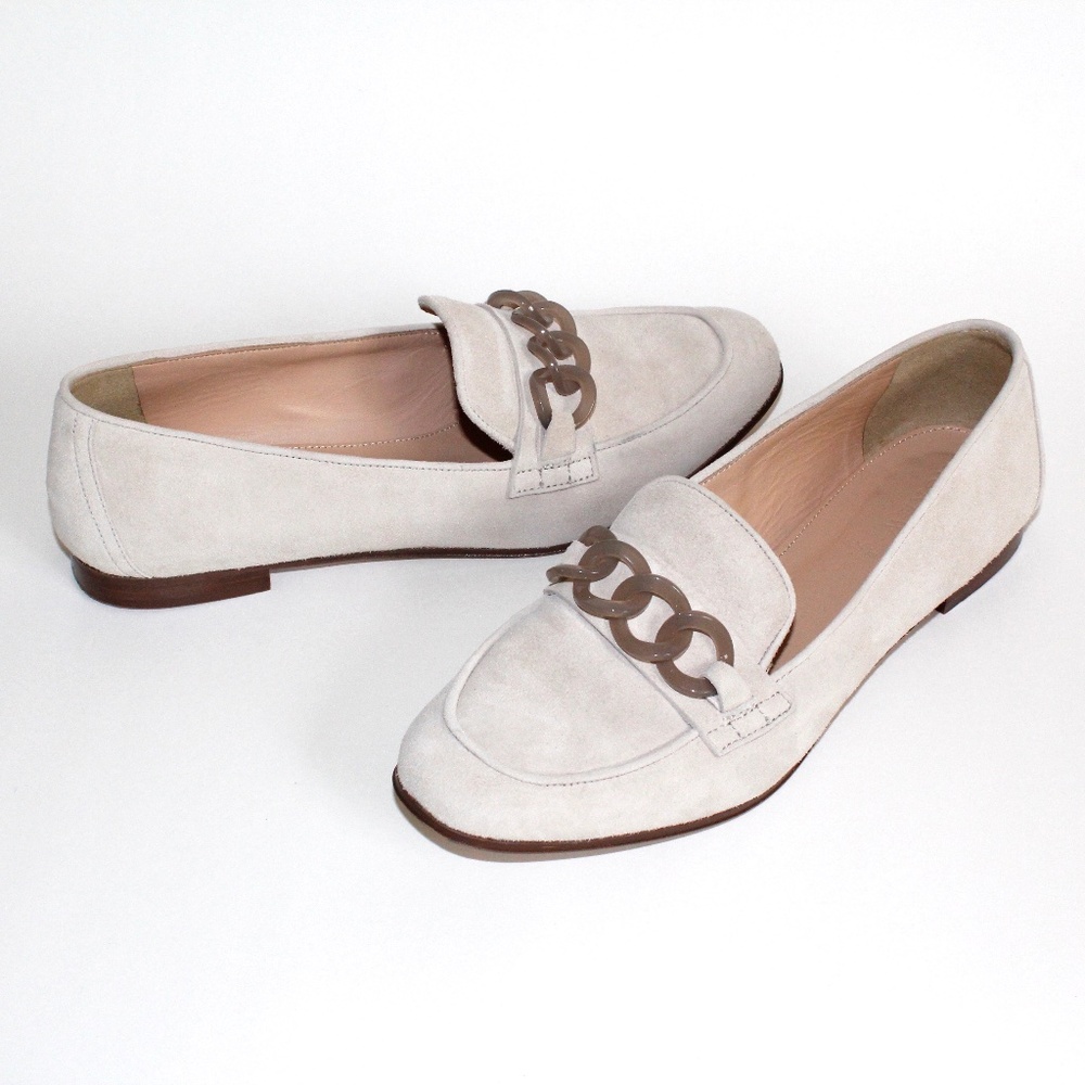 J. Crew Collection Made in Italy Ivory Suede Loafers